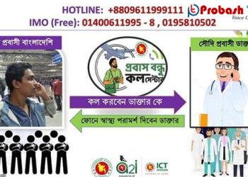 সৌদি প্রবাসীদের স্বাস্থ্য সেবায় ‘প্রবাসবন্ধু’ কল সেন্টার চালু-Probash Time