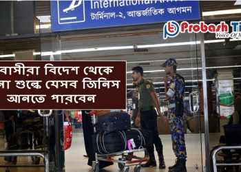 প্রবাসীরা বিদেশ থেকে বিনা শুল্কে যেসব জিনিস আনতে পারবেন