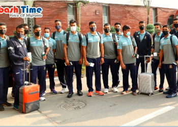 বিশ্বকাপ খেলতে ওমানের উদ্দেশ্যে বাংলাদেশ দলের যাত্রা