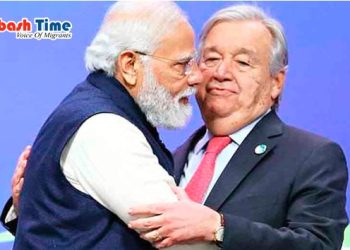 জাতিসংঘের মহাসচিবের সাথে মোদির এ কী কান্ড