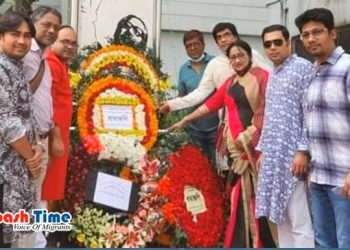 এফডিসিতে বঙ্গবন্ধুর প্রতিকৃতিতে শ্রদ্ধা জানালো বাচসাস