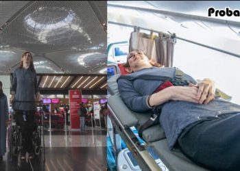 ৬ আসন নিয়ে বিমান ভ্রমণ করলেন বিশ্বের সবচেয়ে লম্বা নারী