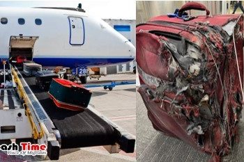 বিমানবন্দরে লাগেজের এ কি দশা!