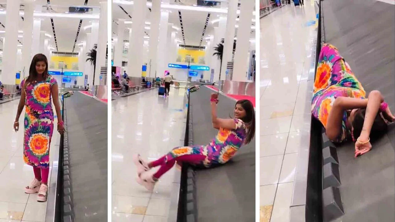 রিল বানাতে বিমানবন্দরে অদ্ভূত কাণ্ড তরুণীর