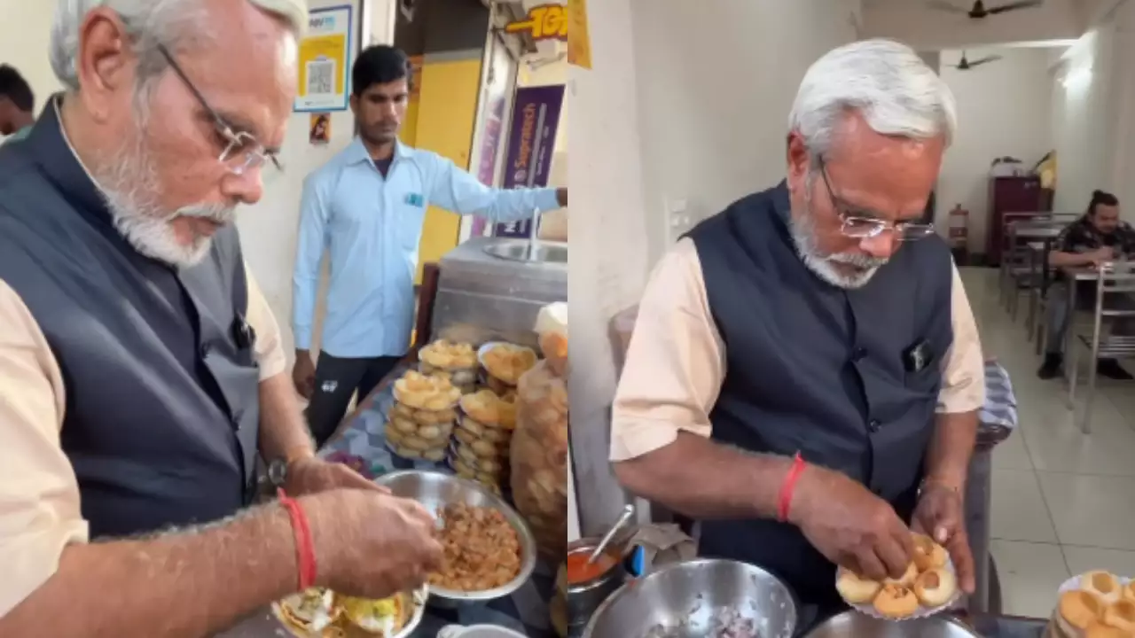 রাস্তার ধারে পানিপুরি বিক্রি করছেন নরেন্দ্র মোদি!