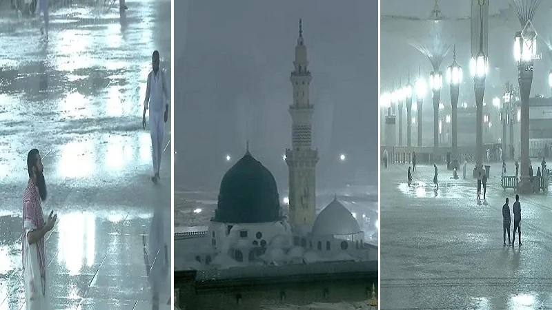এবার মদিনায় ভারি বৃষ্টি, সর্বোচ্চ সতর্কতা জারি