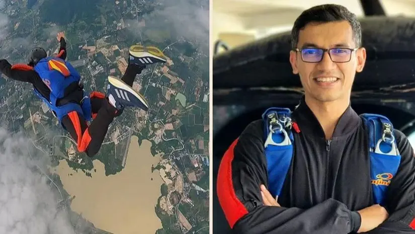 উড়ন্ত বিমান থেকে ঝাঁপ দিয়ে বাংলাদেশির বিশ্ব রেকর্ড