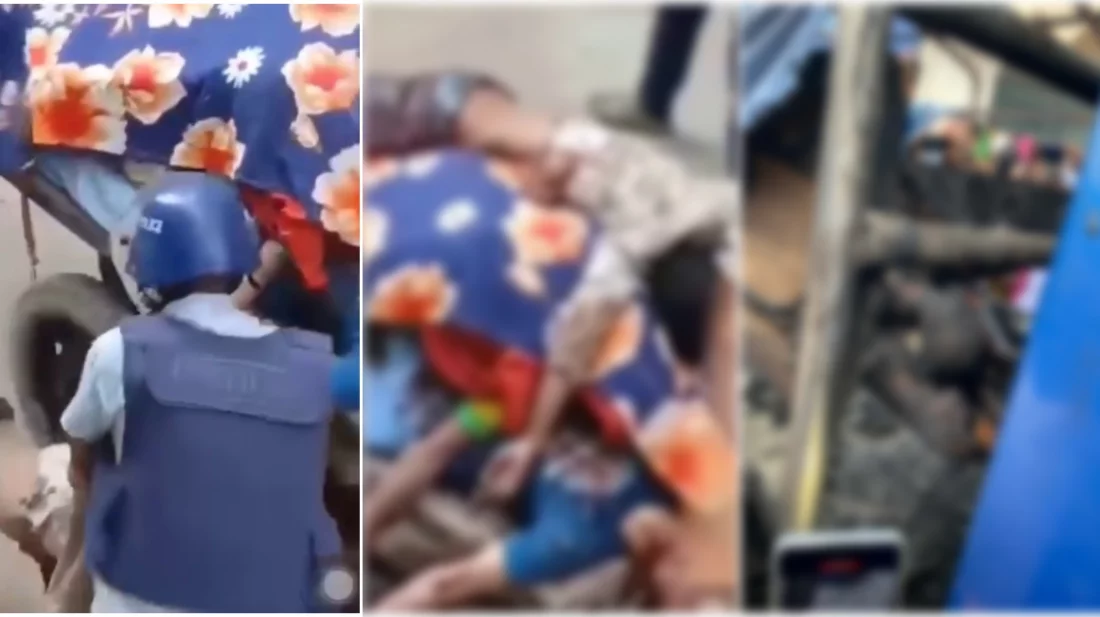 ভ্যানের সেই মরদেহগুলো পুলিশের গাড়িতেই পুড়িয়ে দেওয়া হয়