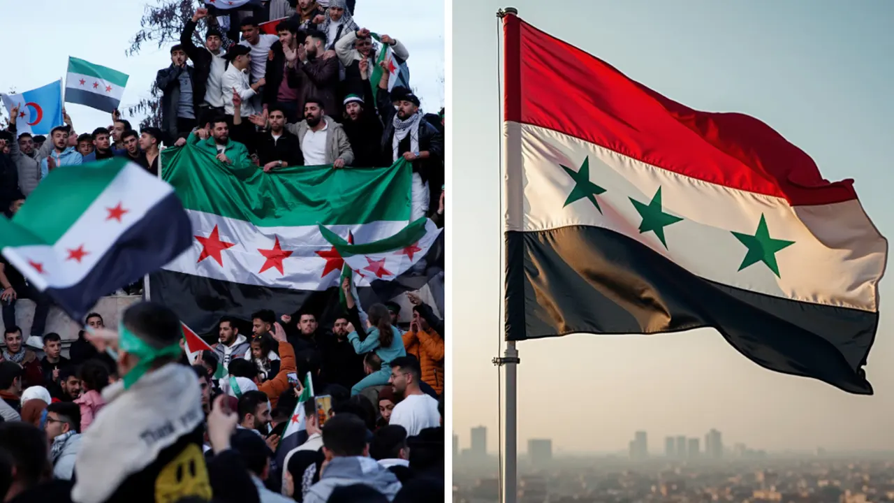 শুধু ক্ষমতা নয়, পাল্টে গেল সিরিয়ার পতাকাওশুধু ক্ষমতা নয়, পাল্টে গেল সিরিয়ার পতাকাও