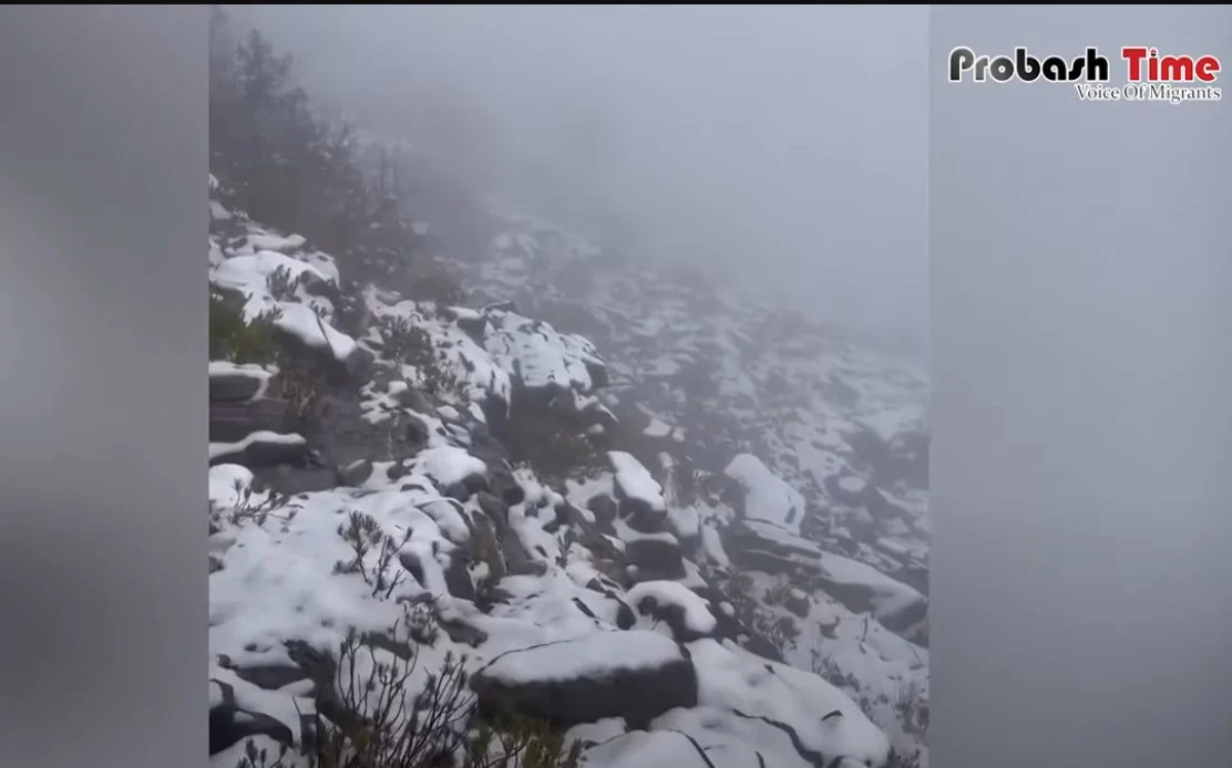 ওমানে মাইনাস ৩ ডিগ্রি! মরুর দেশে তুষারপাতের বিরল দৃশ্য