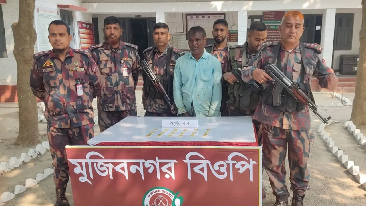 ২ কেজি সোনার বারসহ ভারতীয় নাগরিক আটক